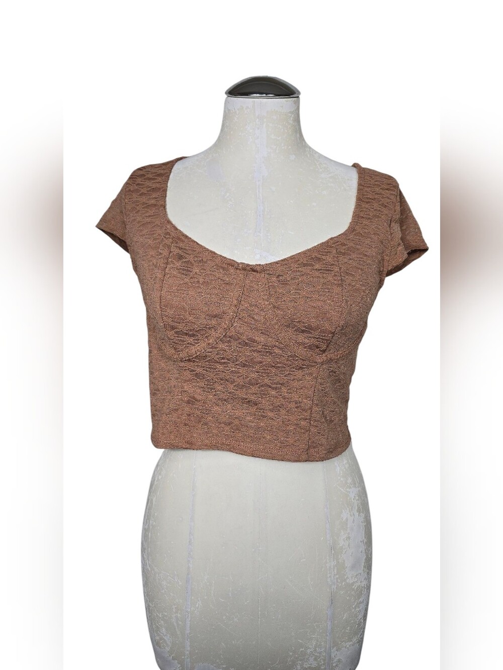 Wild Fable Light Brown Cropped Top M